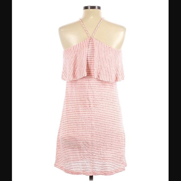 Splendid Dress M NWT Striped Halter Linen Blend Summer Flounce Brunch Dressy - Picture 8 of 13
